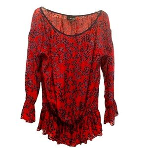 Analili Off-Shoulder Red Blouse, Size M/L